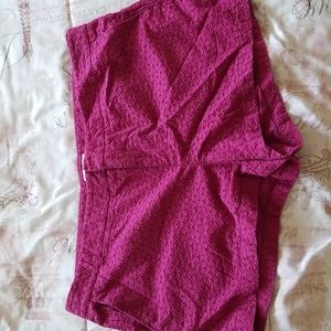 Merona Fuchia Eyelit Shorts Size 16